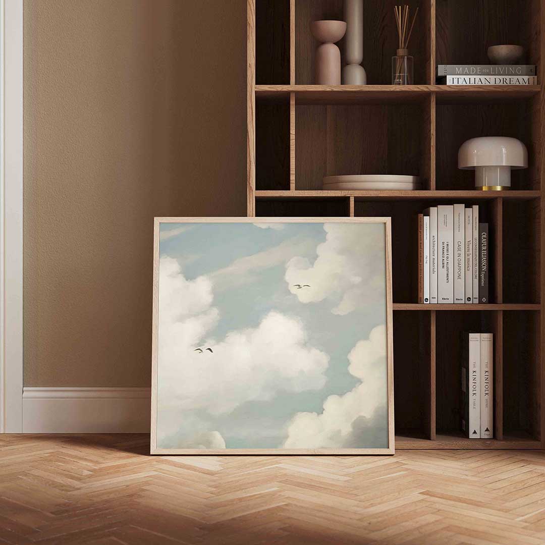 Wolken en vogels Poster