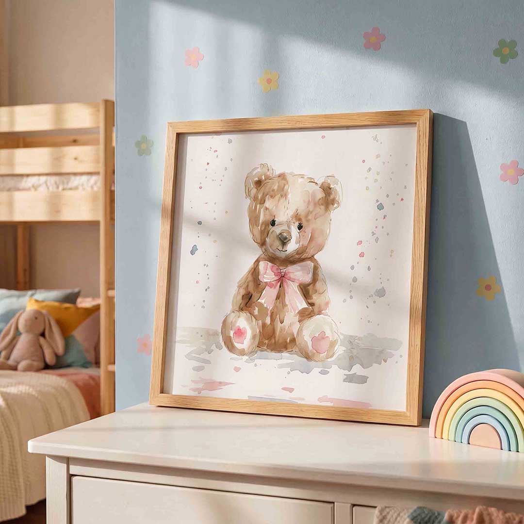 Zittende teddybeer Poster