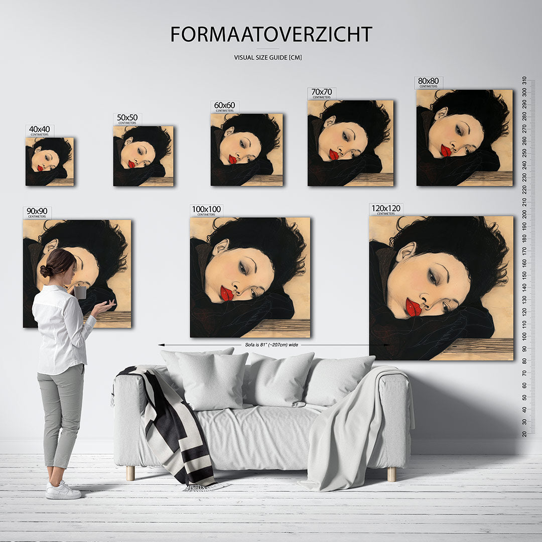 Dromerige vrouw Kunstwerk