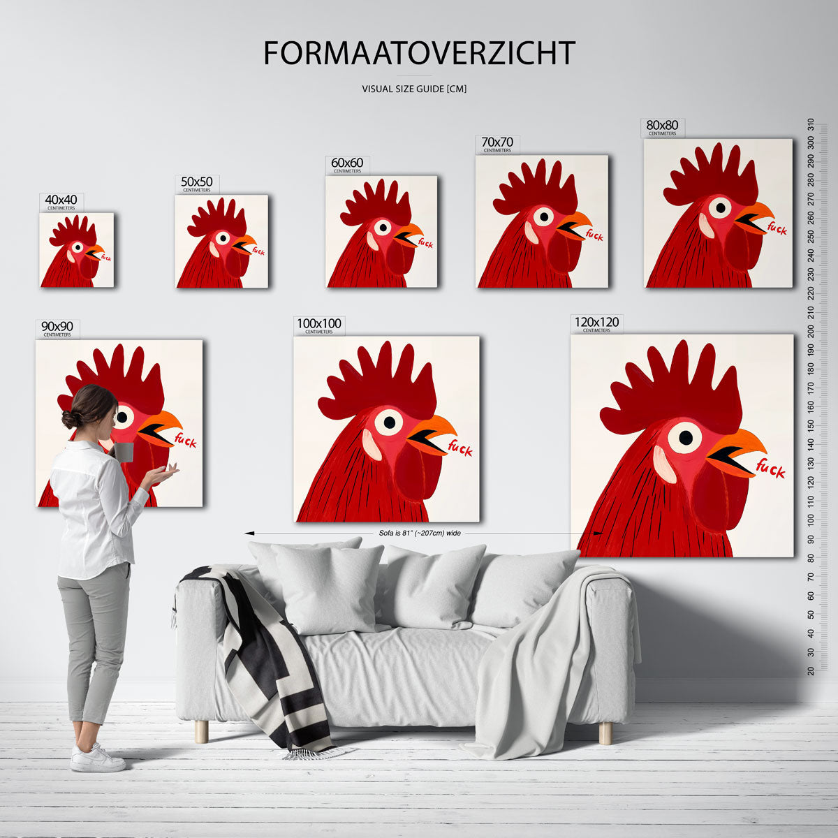 Rood haan profiel Poster