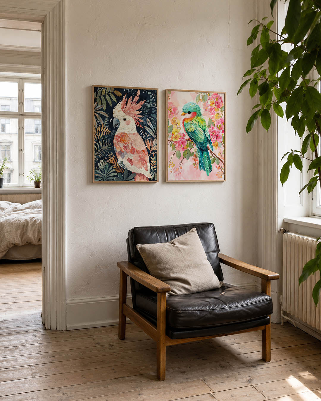 Vogels en bladeren Posterset