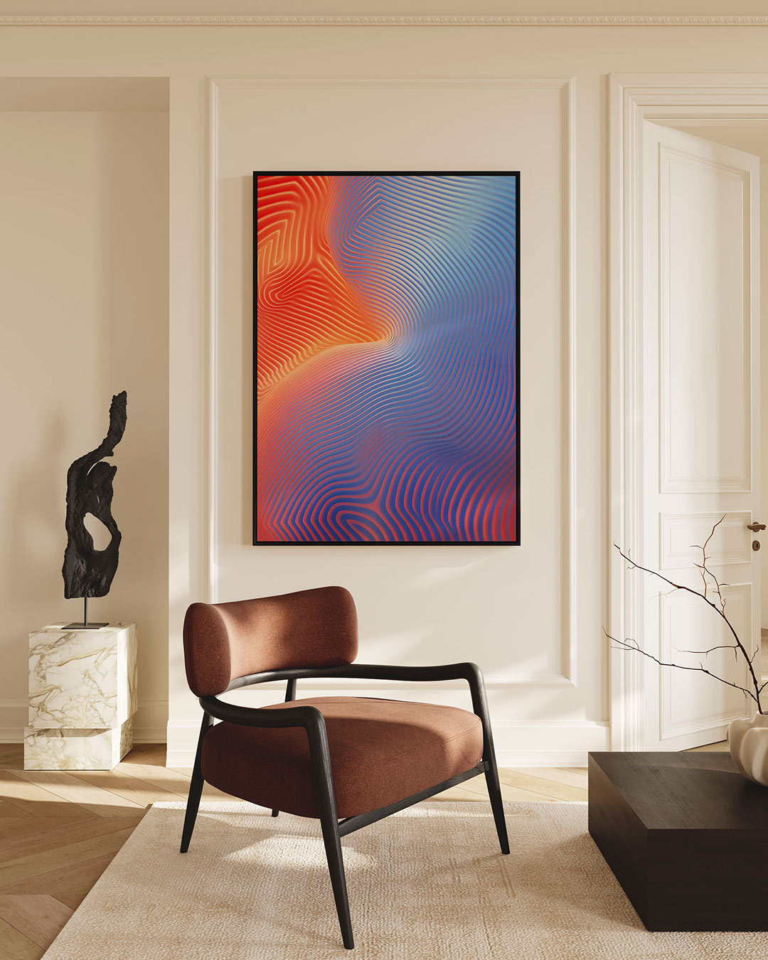 Golvende kleuren Kunstwerk