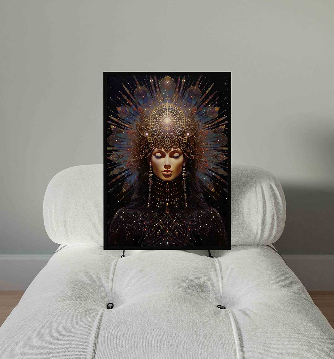 Vrouw met sierlijke kroon Poster