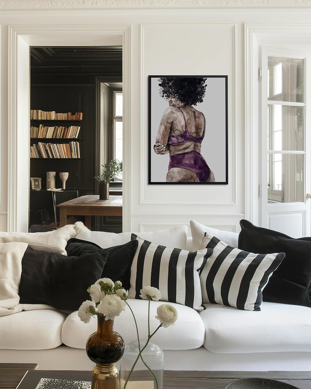 Vrouwelijke silhouet studie Kunstwerk
