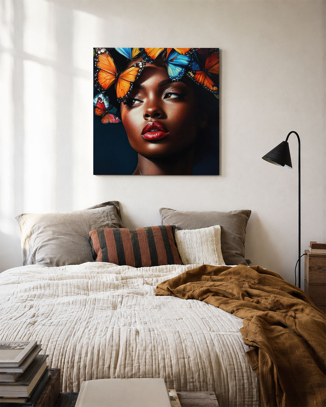 Vlinders en portret Kunstwerk