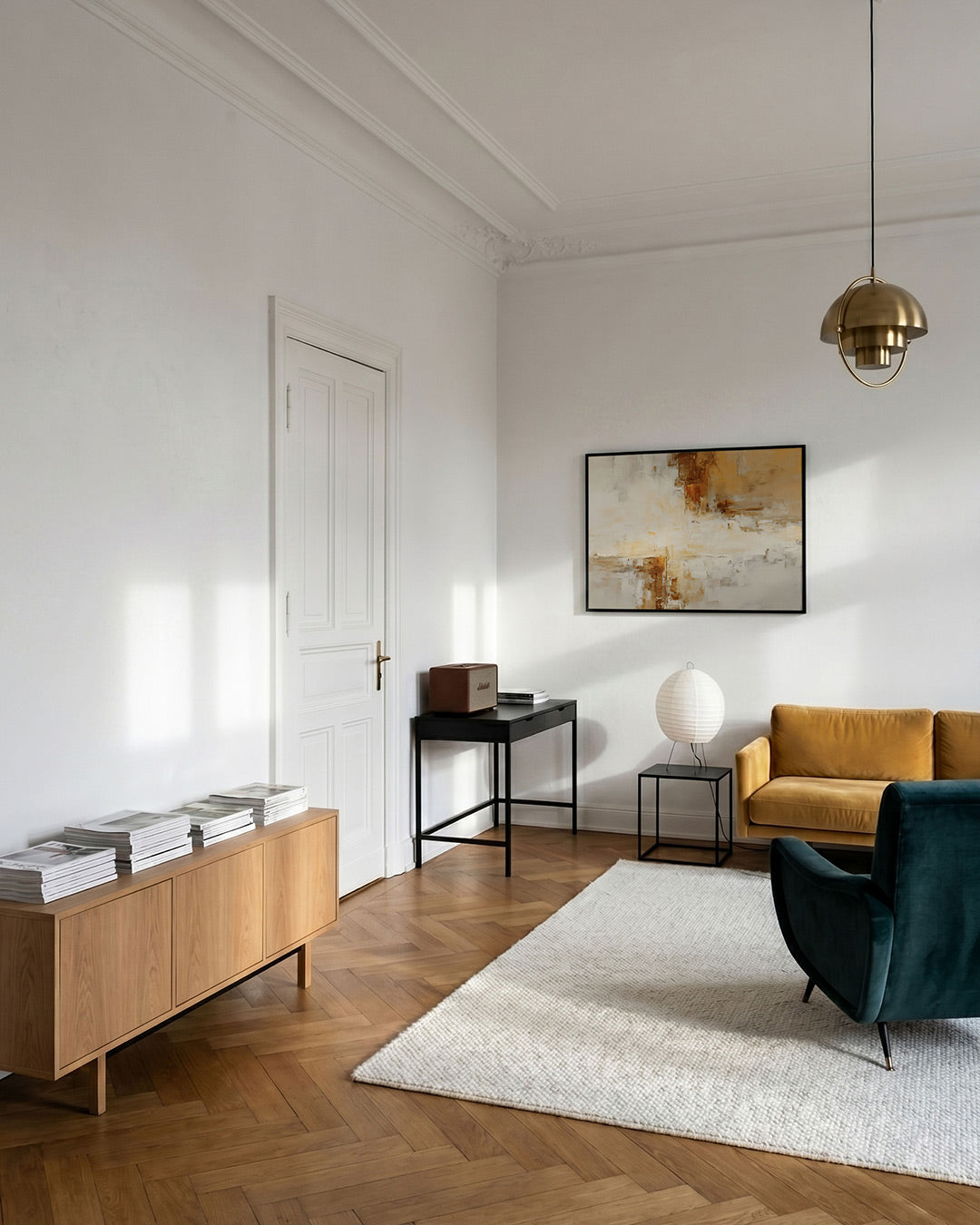 Abstracte beige en bruine Poster
