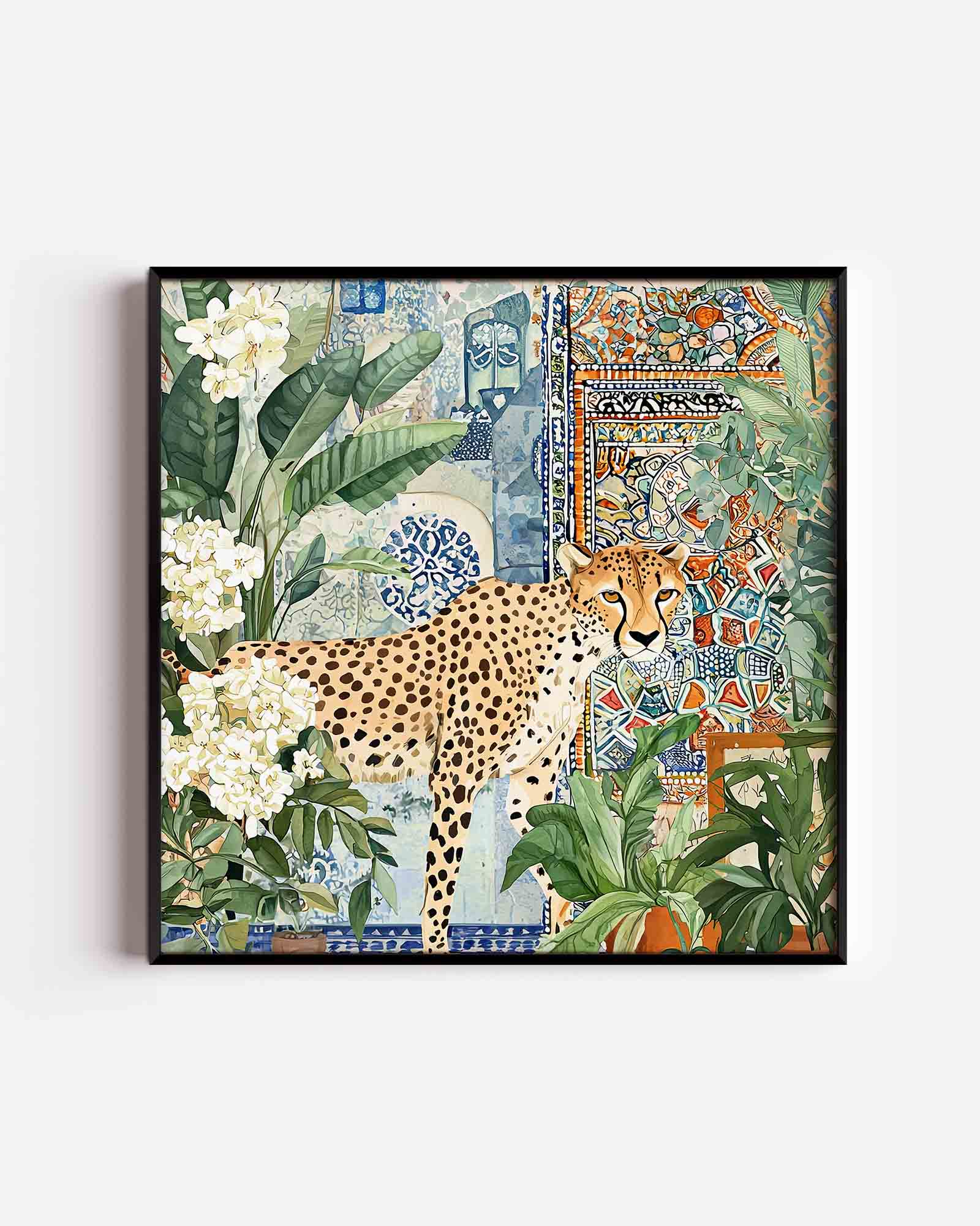 Luipaard en planten Poster