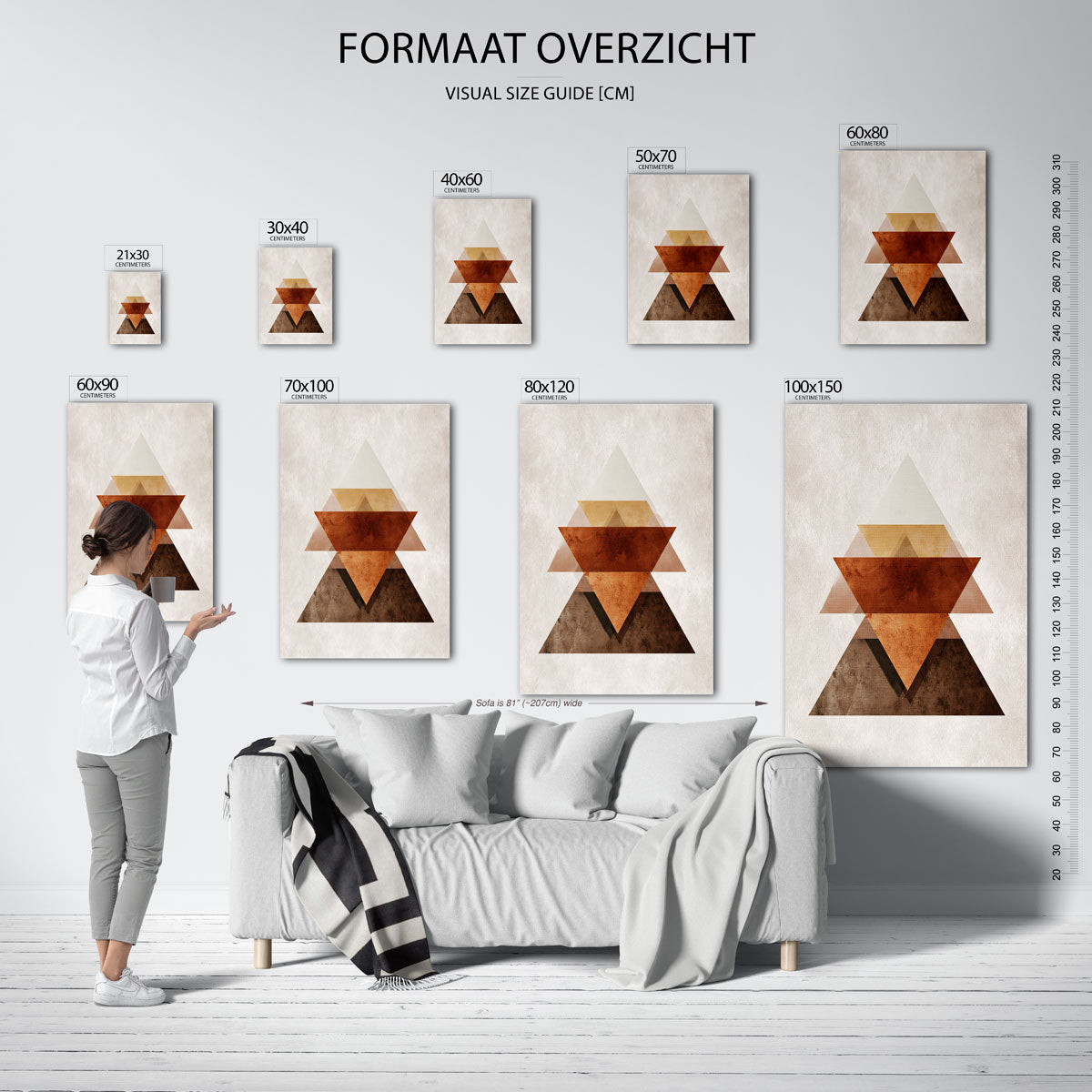 Geometrische driehoeken Poster