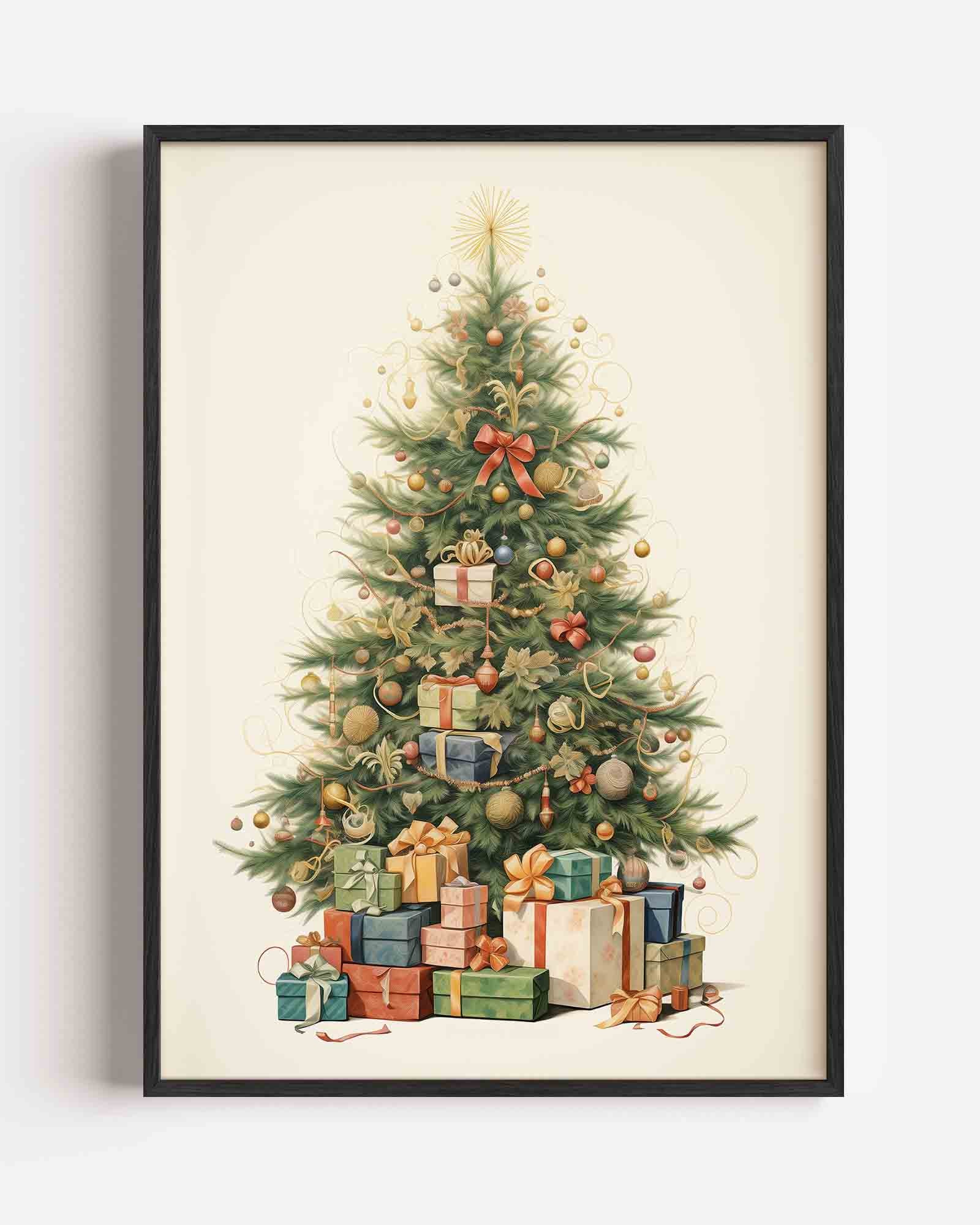 Kerstboom met cadeaus Poster