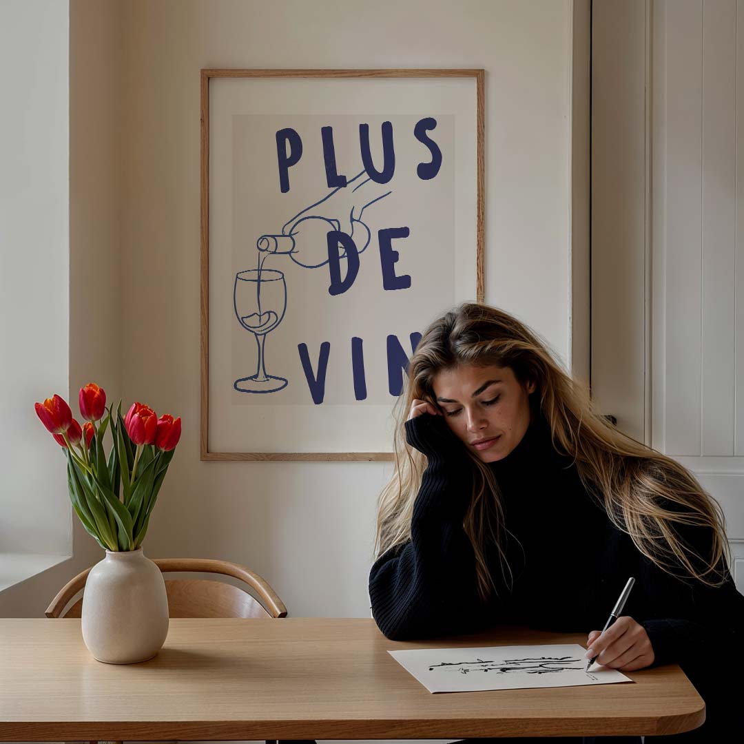 Charmante Franse Wijnposter-WallArtistic