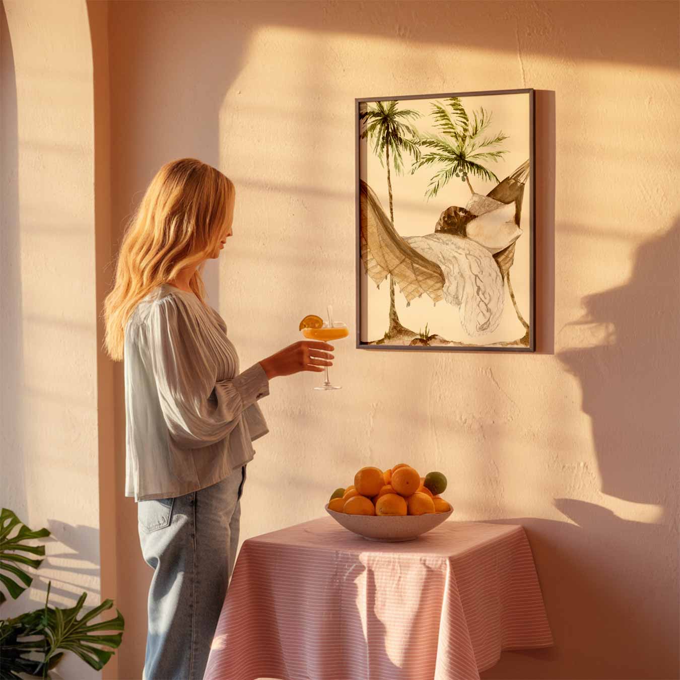 Hangmat onder Palmbomen Poster-WallArtistic