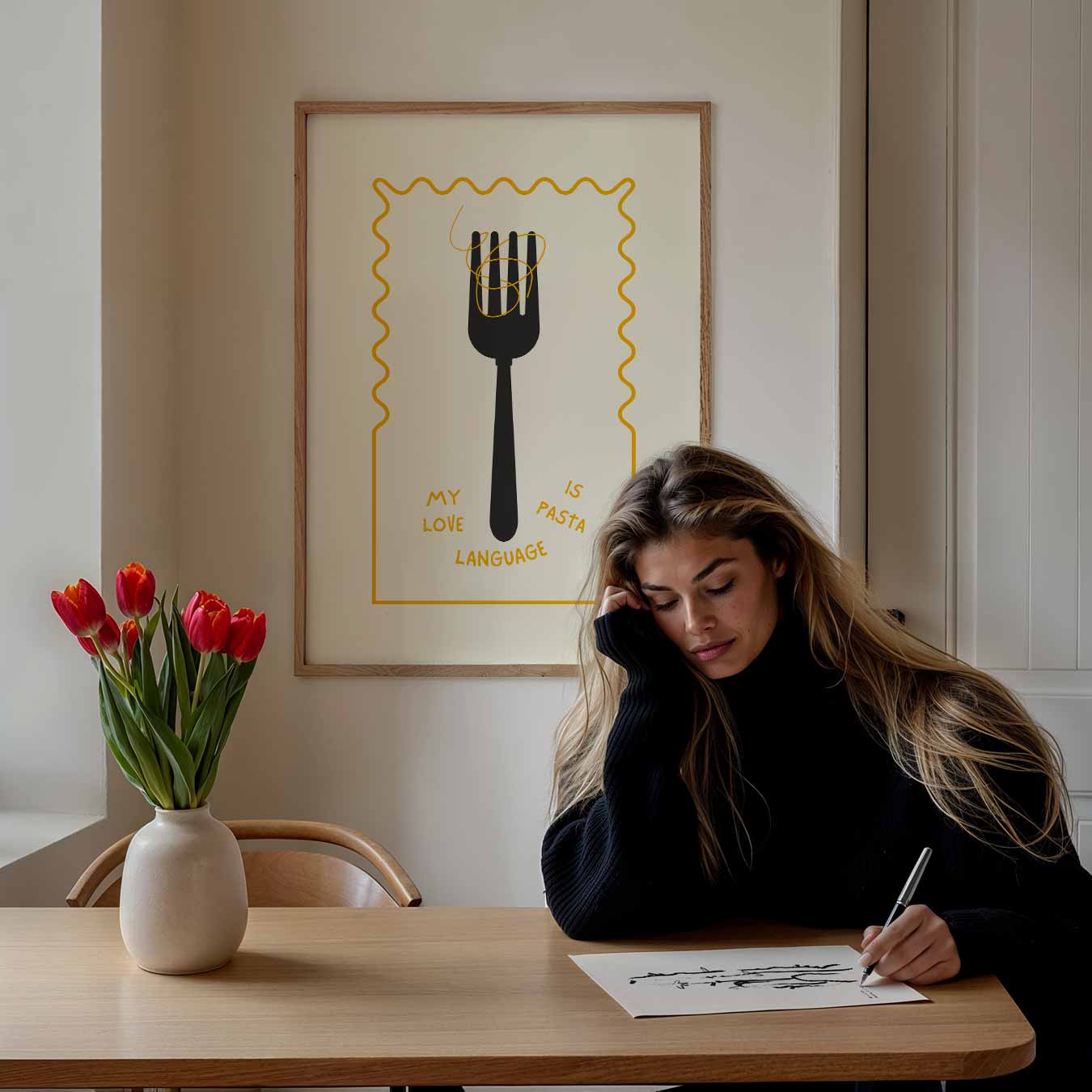 Pasta Liefdestaal Poster-WallArtistic