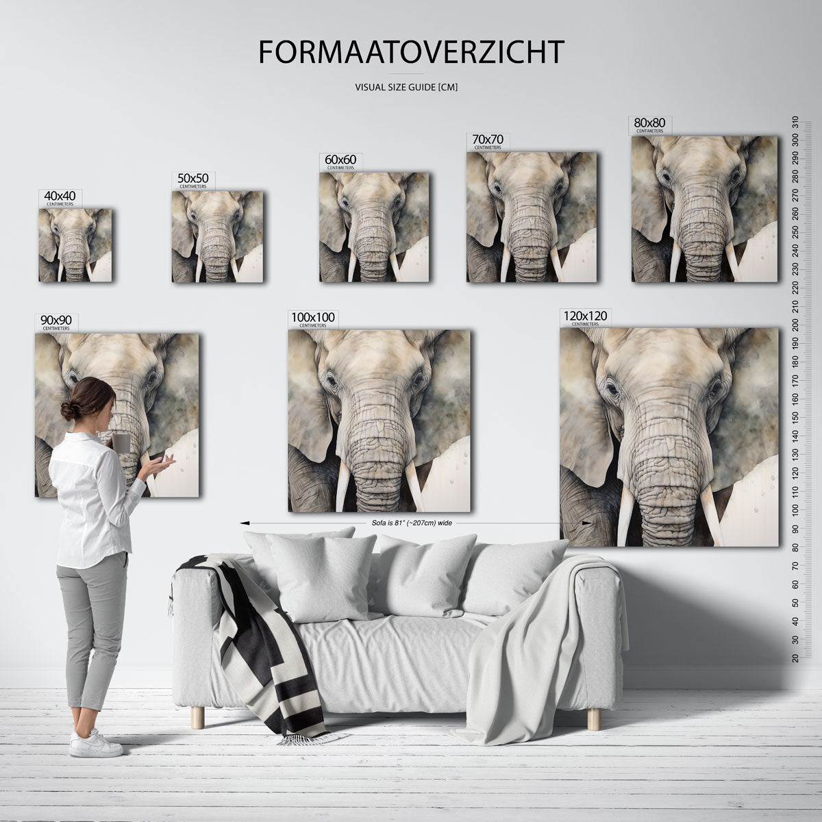 Olifant portret Poster