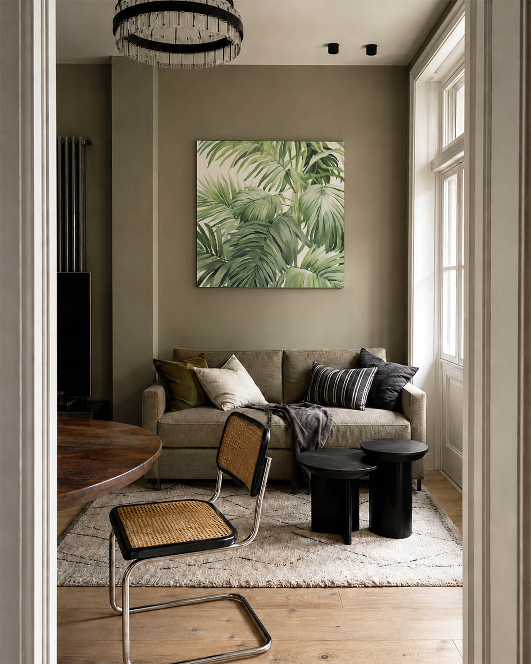 Groene bladeren compositie Kunstwerk
