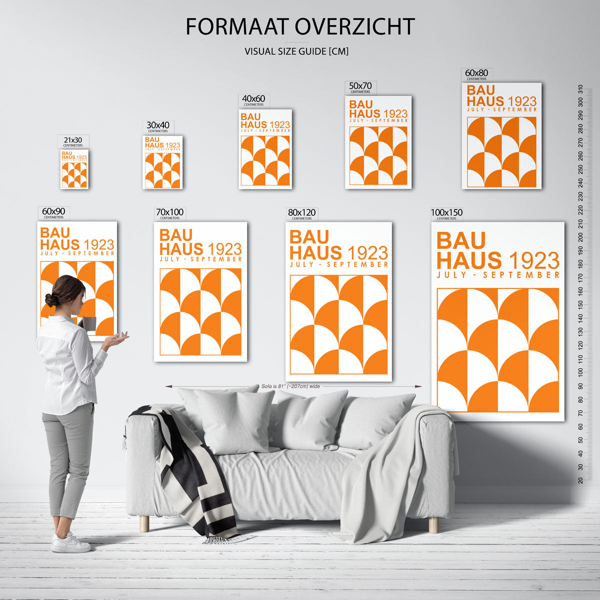 Oranje vlakritme Poster