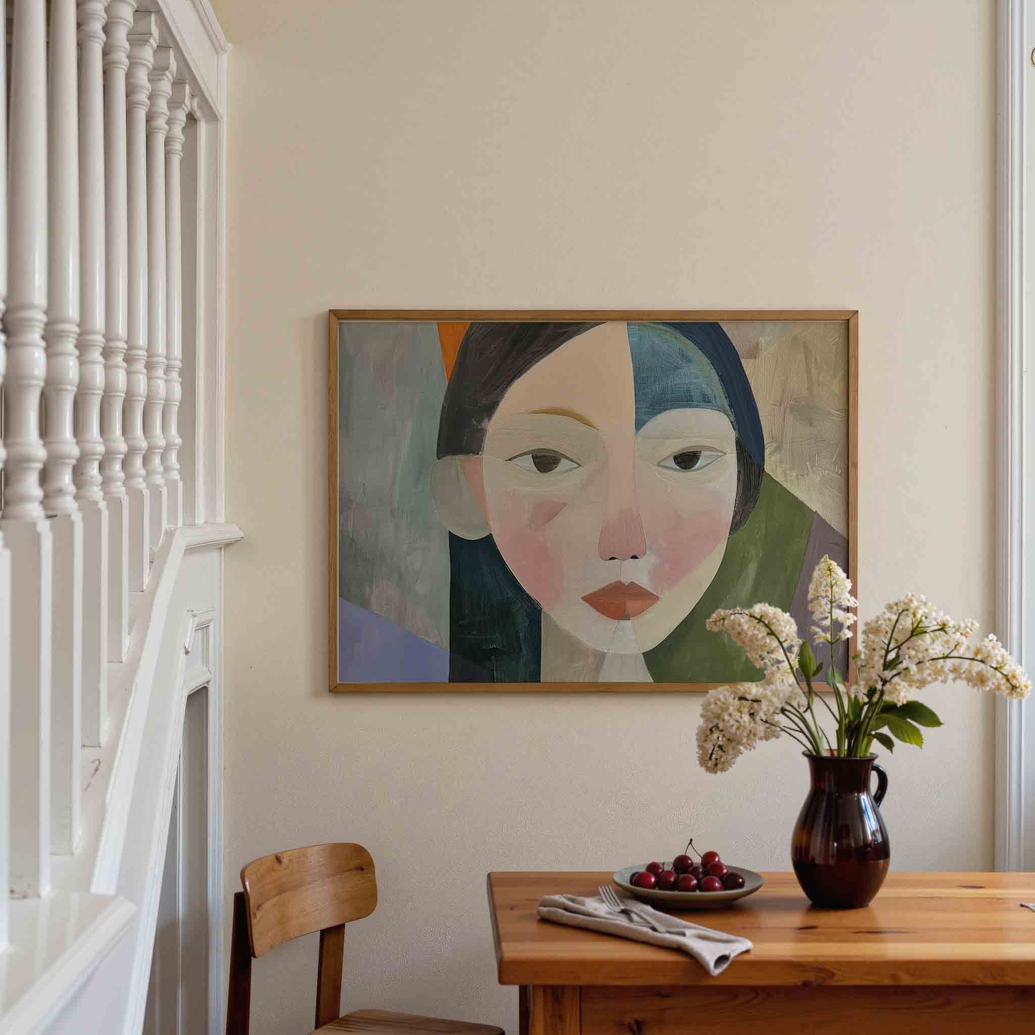 Portret met geometrische vormen Poster