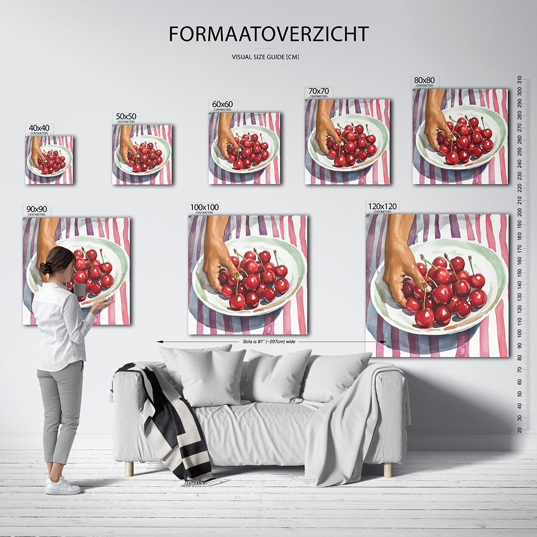 Kersen in schaal Kunstwerk