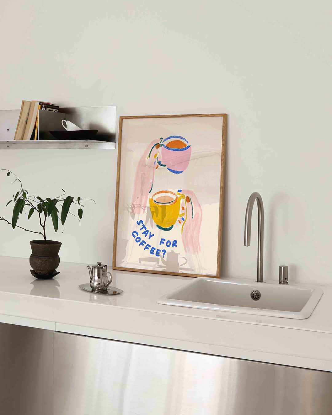 Kleurrijke koffiekopjes Poster