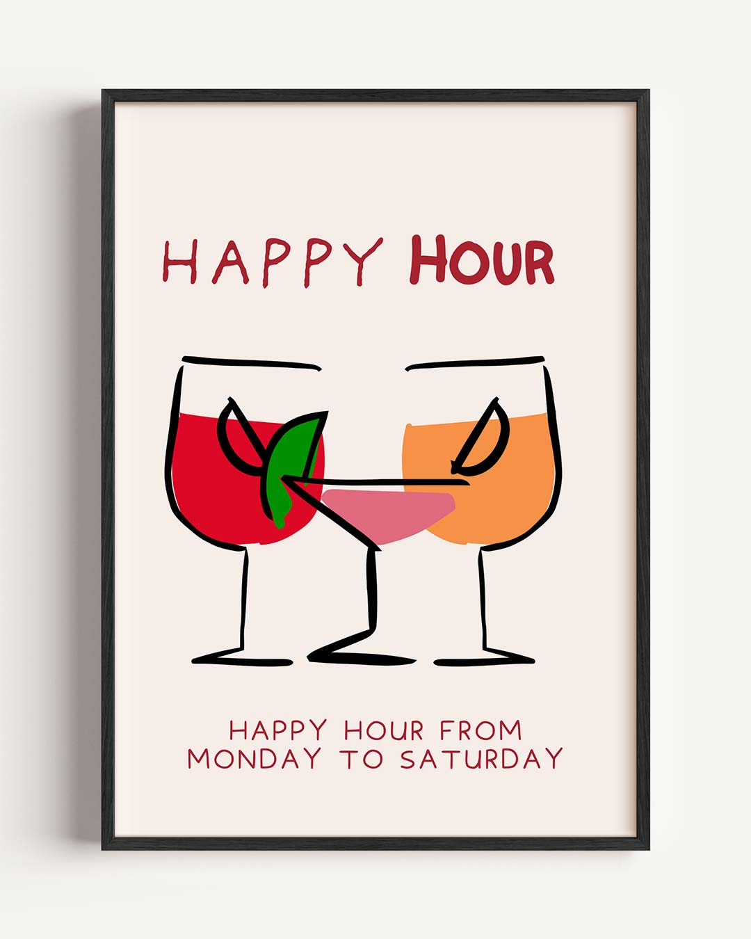 Happy Hour Cocktail Poster-WallArtistic