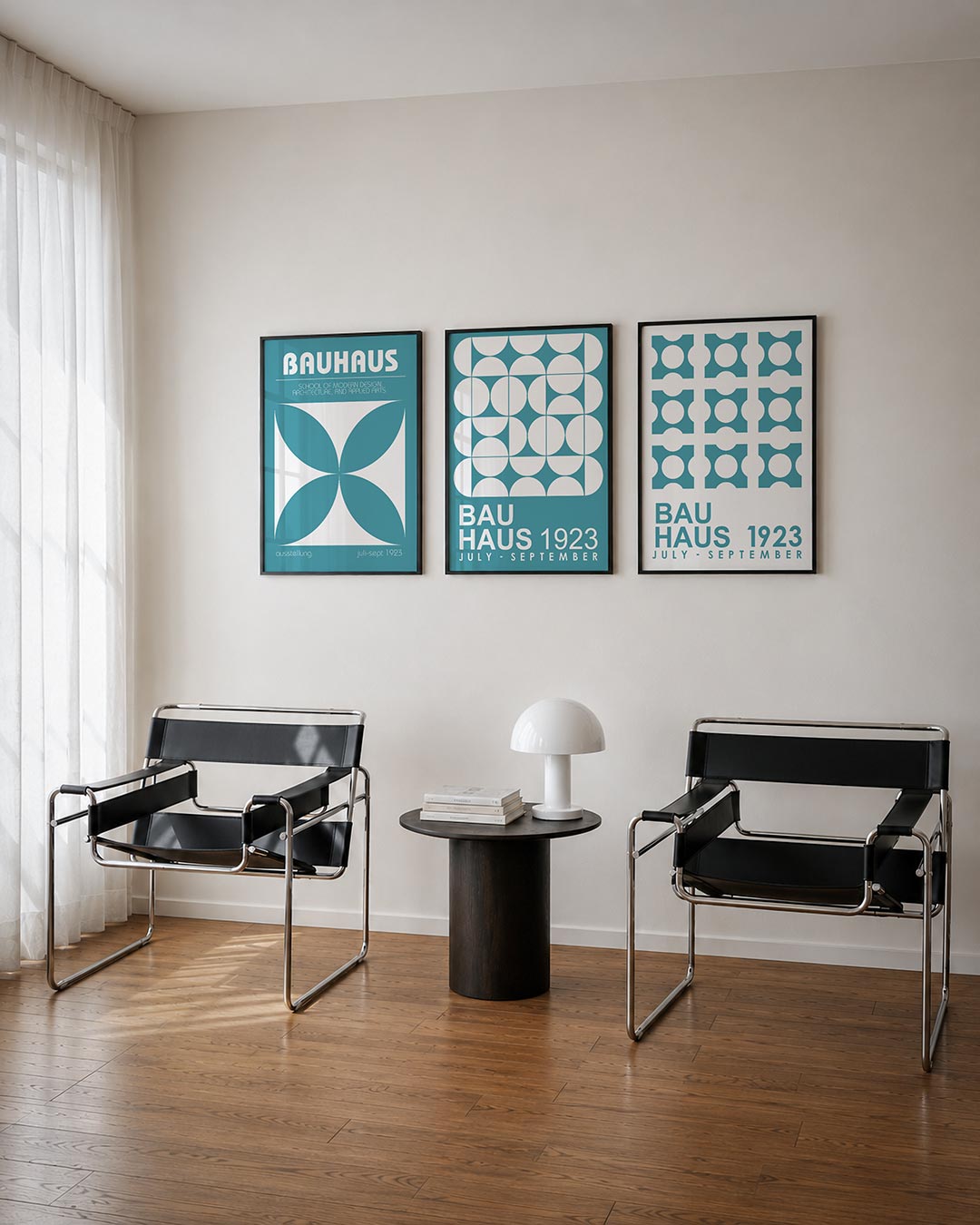Vormenspel in blauw Posterset