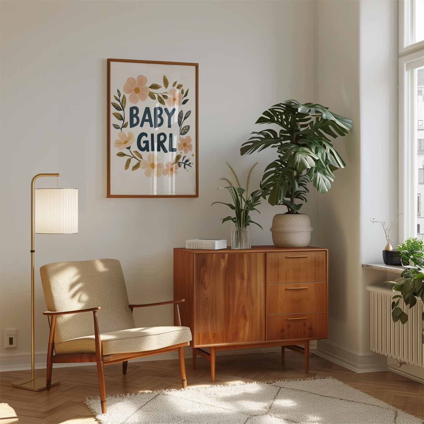 Lieve Bloemen Baby Girl Poster-WallArtistic