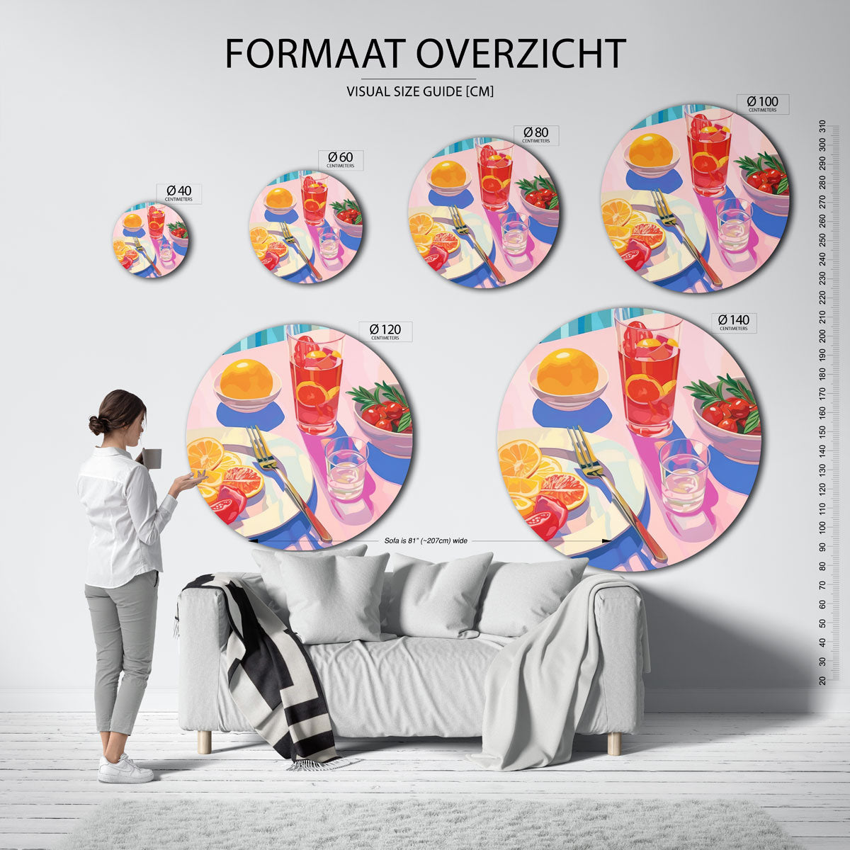 Fruit en drankjes Muurcirkel