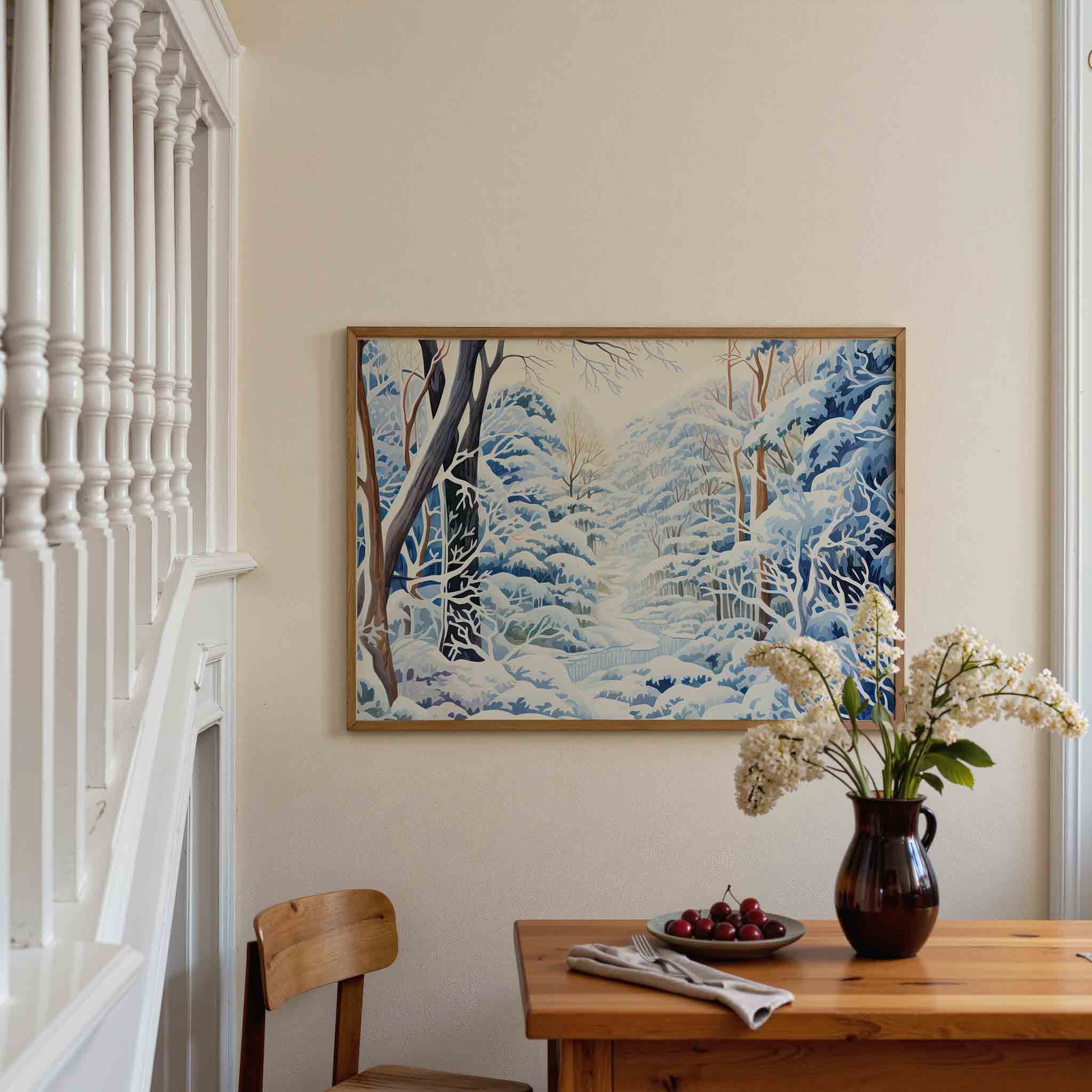 Winterlandschap met bomen Poster