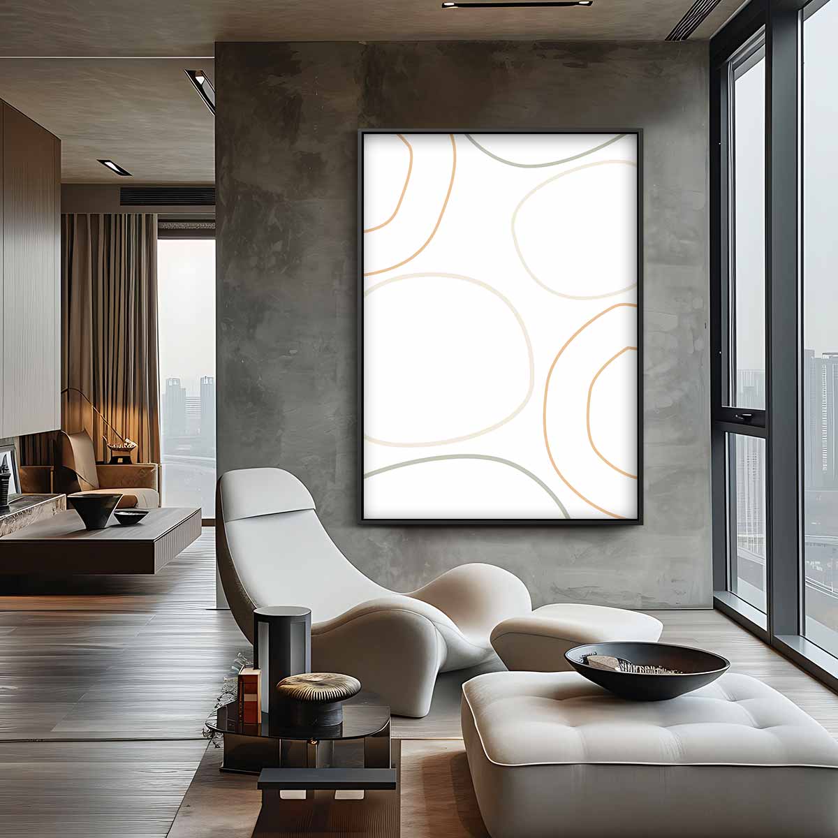 Moderne Minimalistische Cirkelkunst Kunstwerk-canvas-dibond-plexiglas-wanddecoratie-WallArtistic