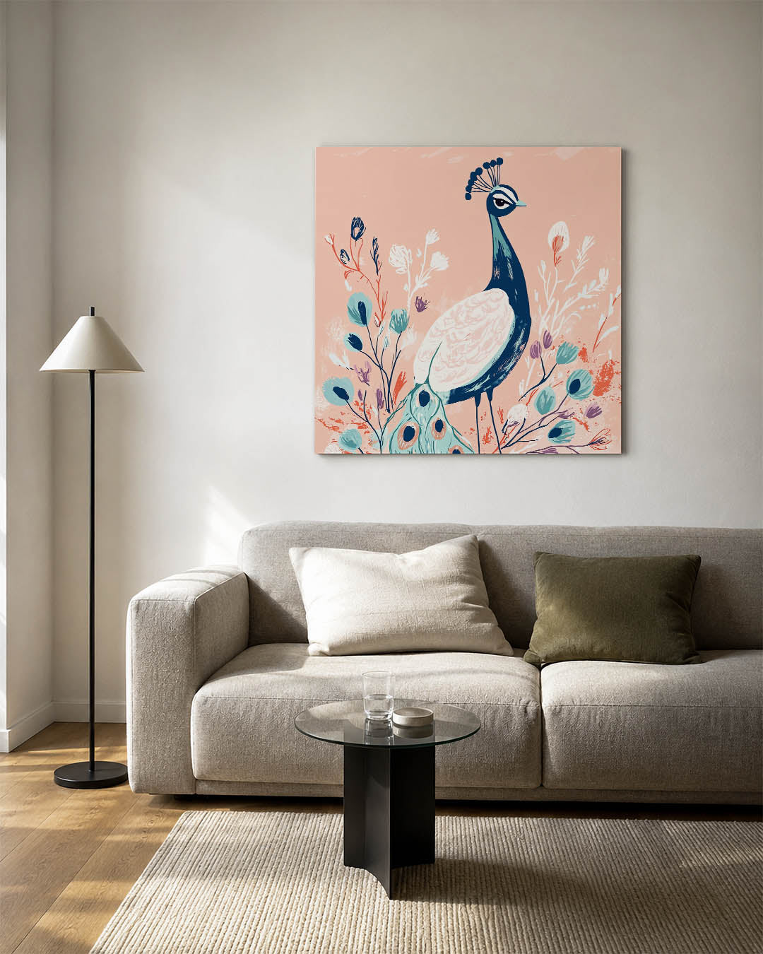 Vogels en bloemen Kunstwerk