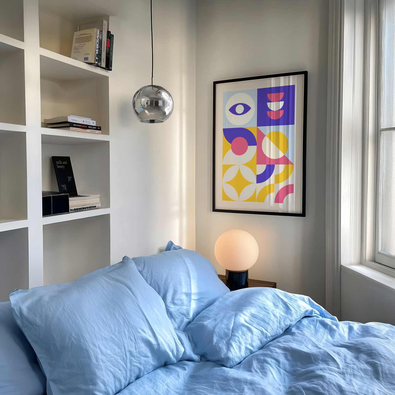 Vrolijke Retro Geometrische Poster-WallArtistic