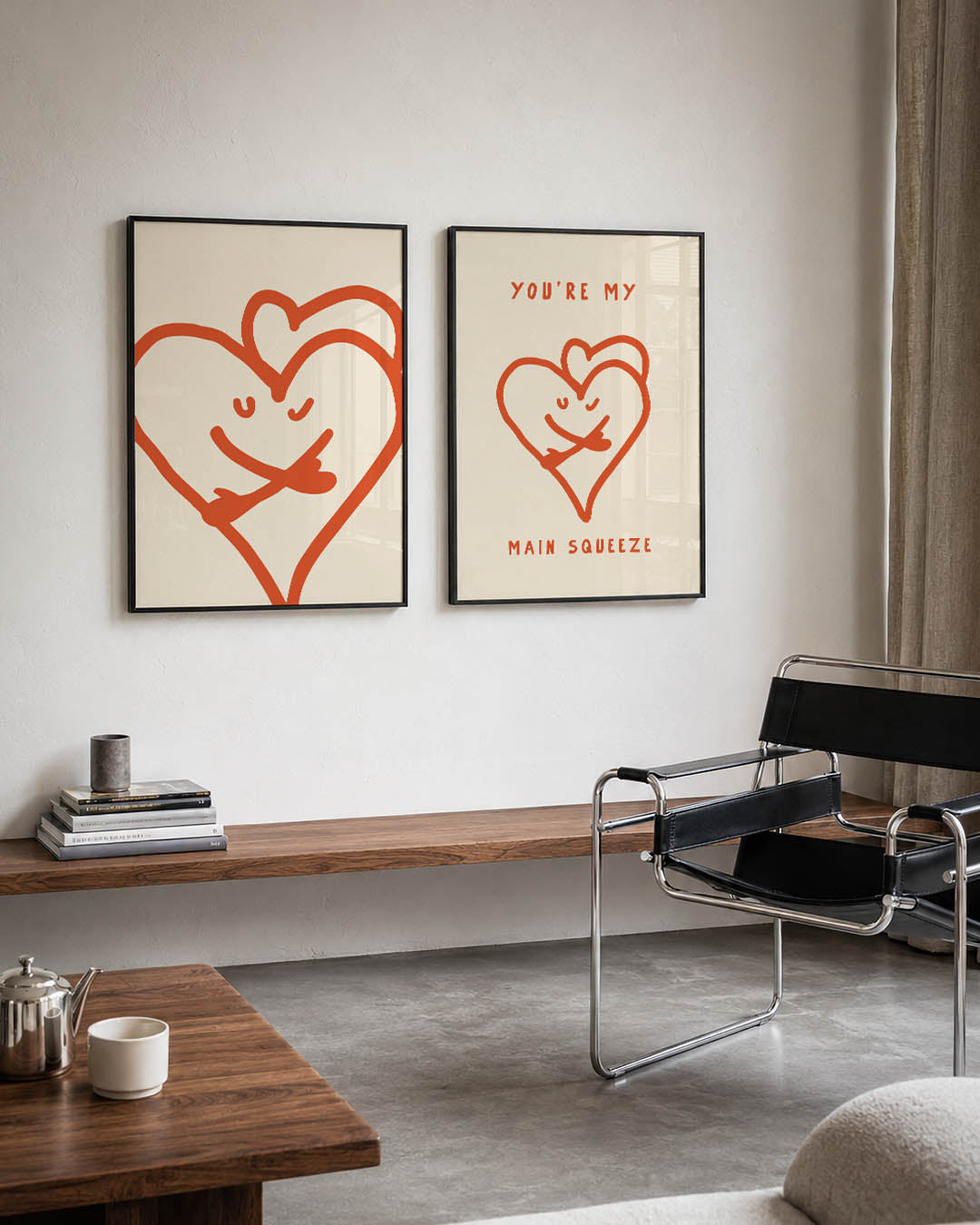 Speelse lijnhart Posterset