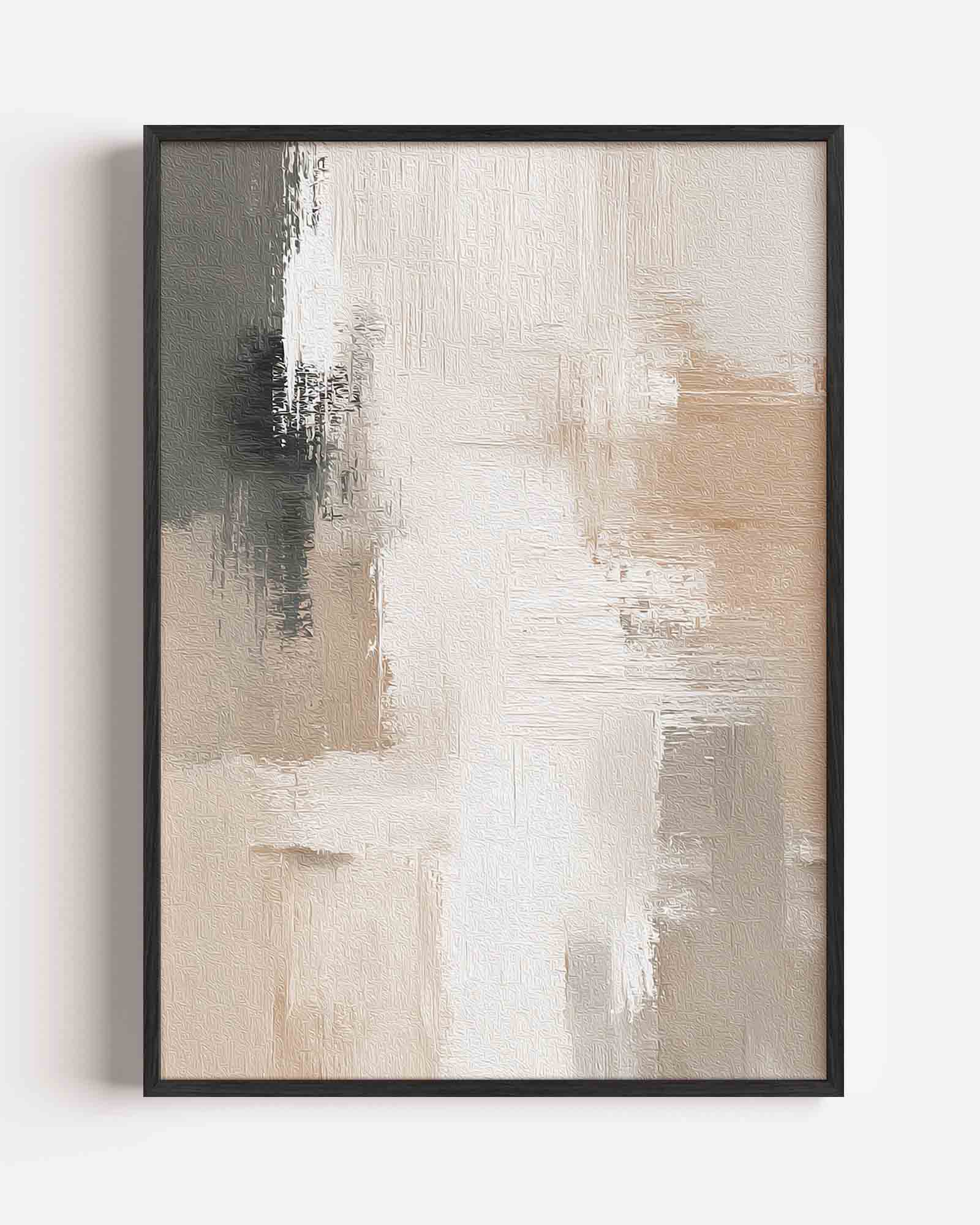 Abstracte beige en grijze Poster