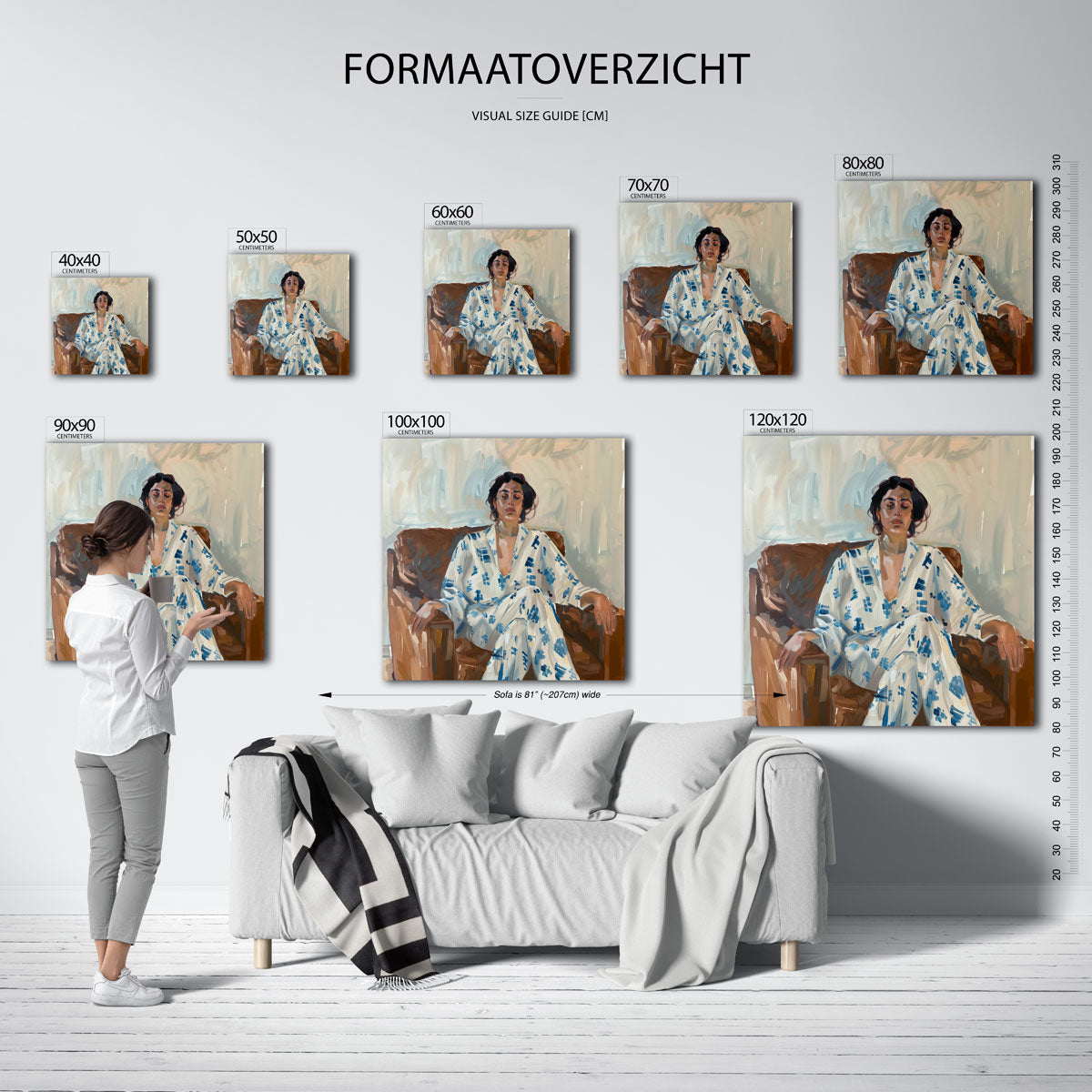 Vrouw in stoel Poster