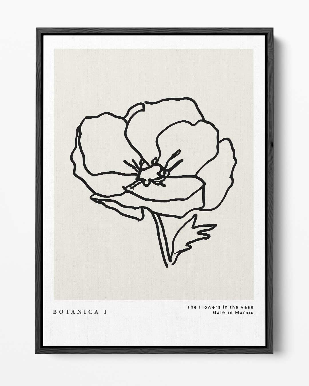 Elegante Lijntekening Bloem Kunstwerk-canvas-dibond-plexiglas-wanddecoratie-WallArtistic