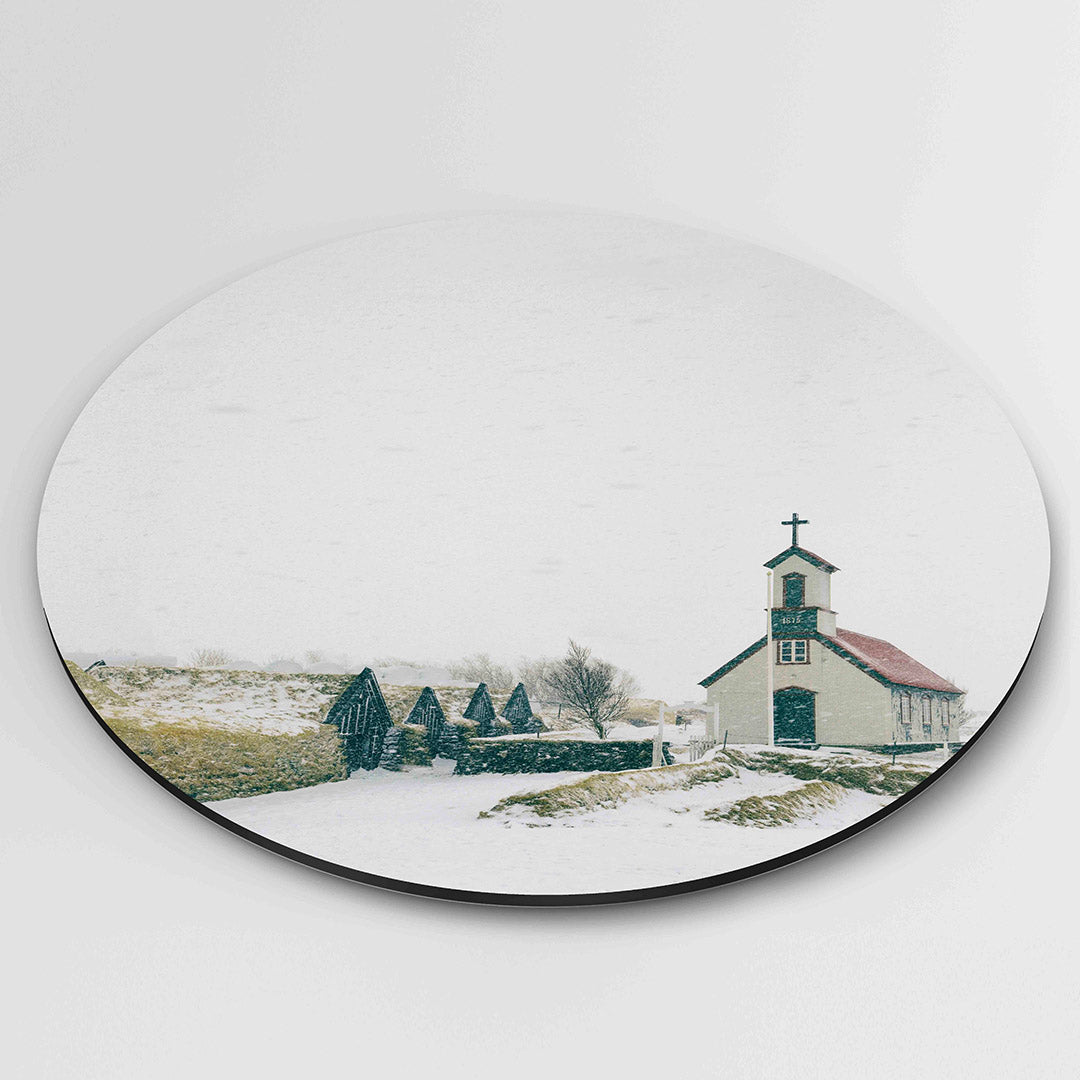 Kerk in sneeuw Muurcirkel