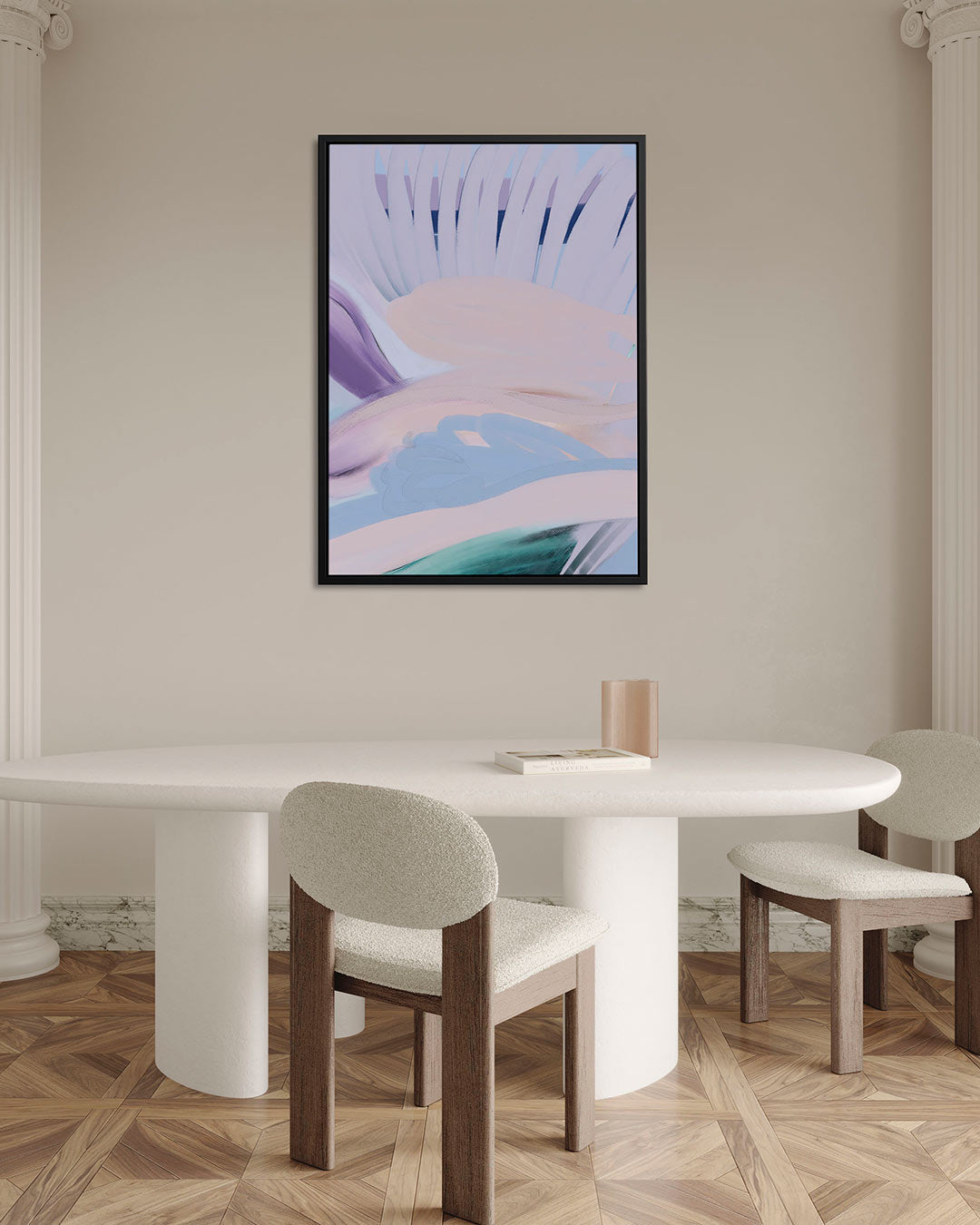 Vloeiende kleurencompositie Kunstwerk
