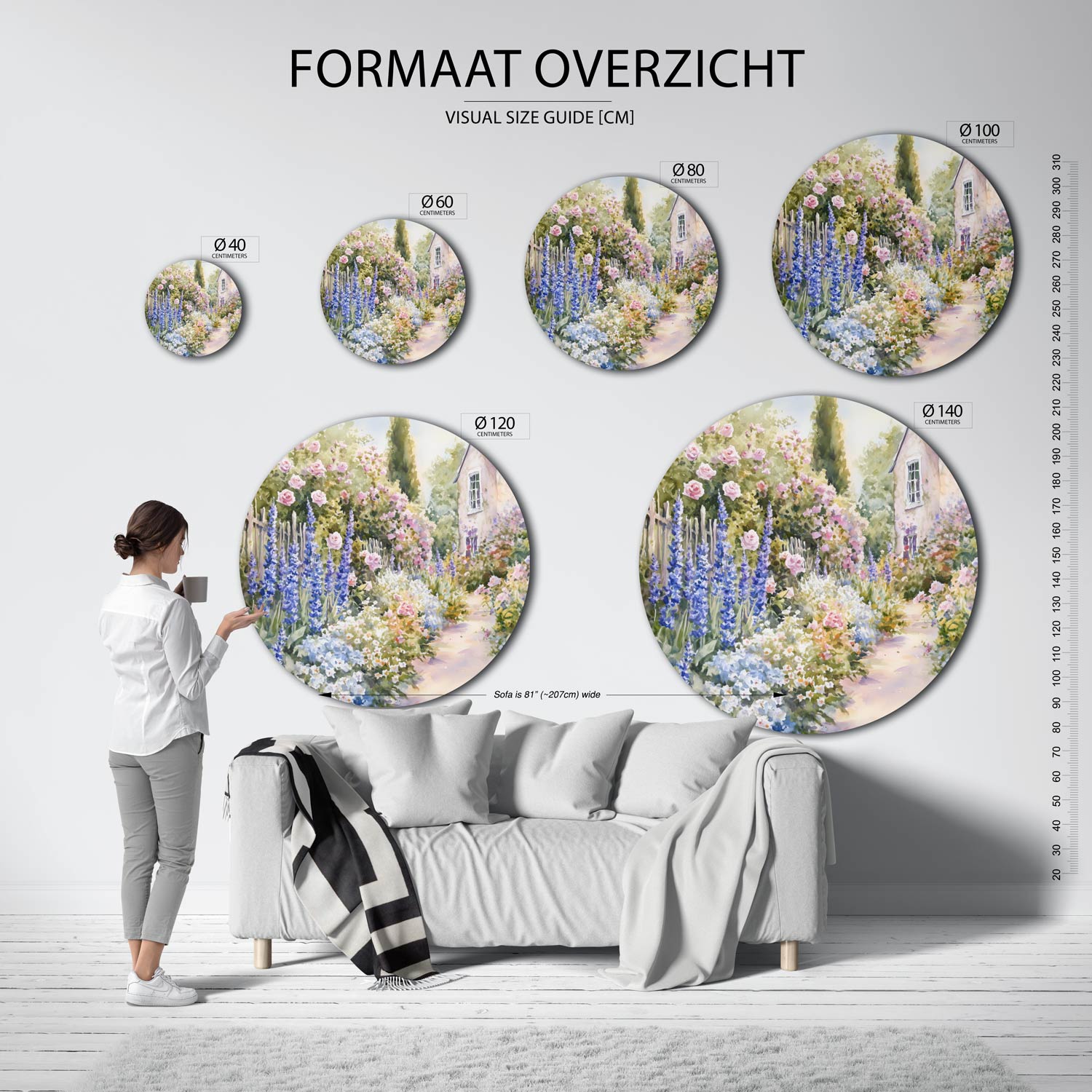 Bloementuin met huis Muurcirkel