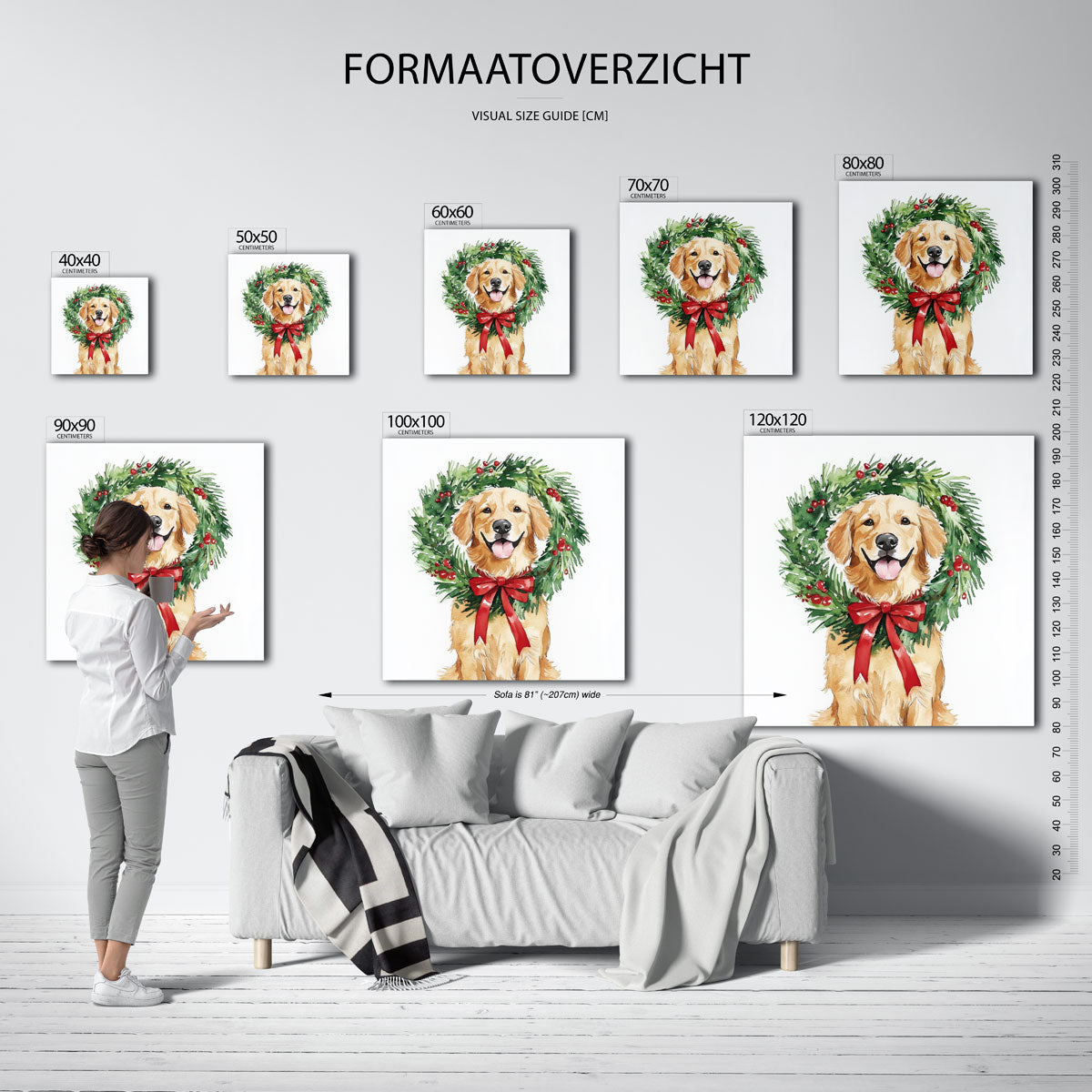 Hond met krans Poster