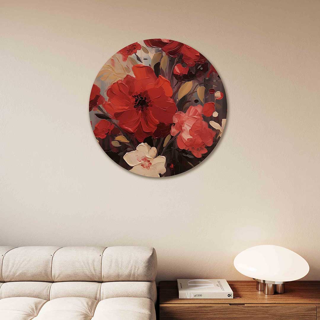 Rode bloemen Muurcirkel
