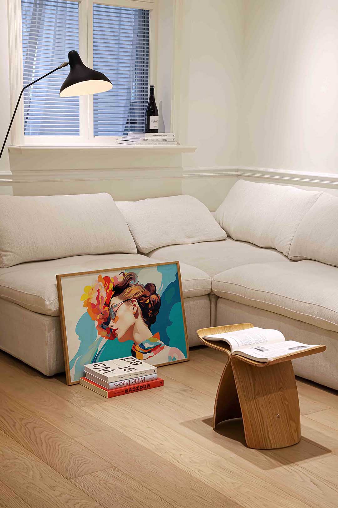 Vrouw met bloemenhoed Poster