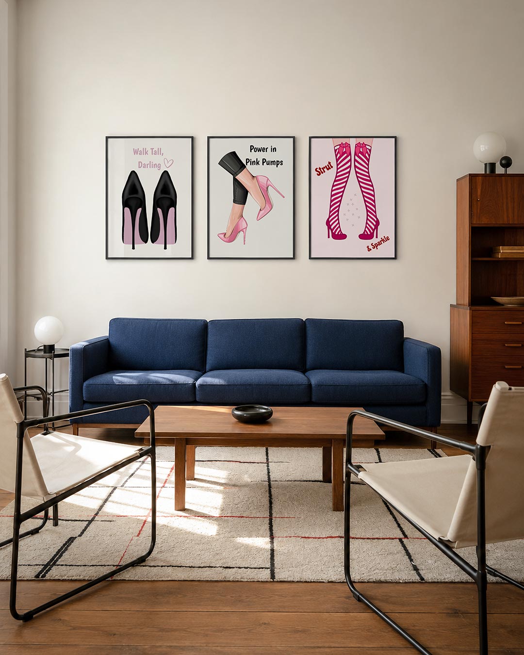 Schoenensilhouet en tekst Posterset
