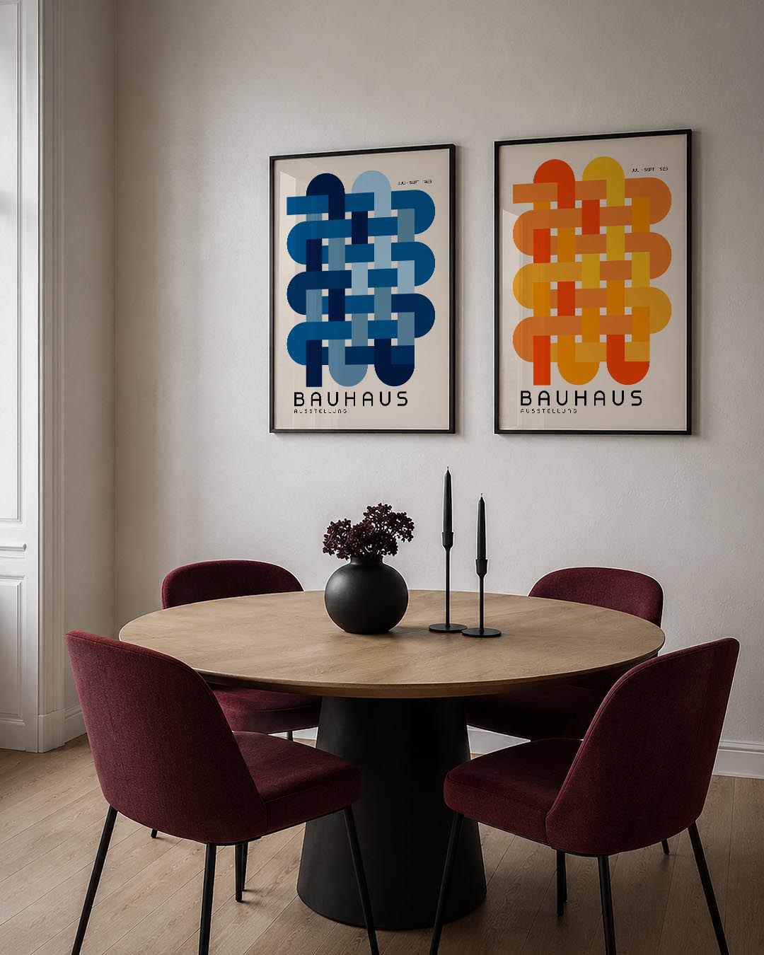 Vlechtwerk in blauw Posterset
