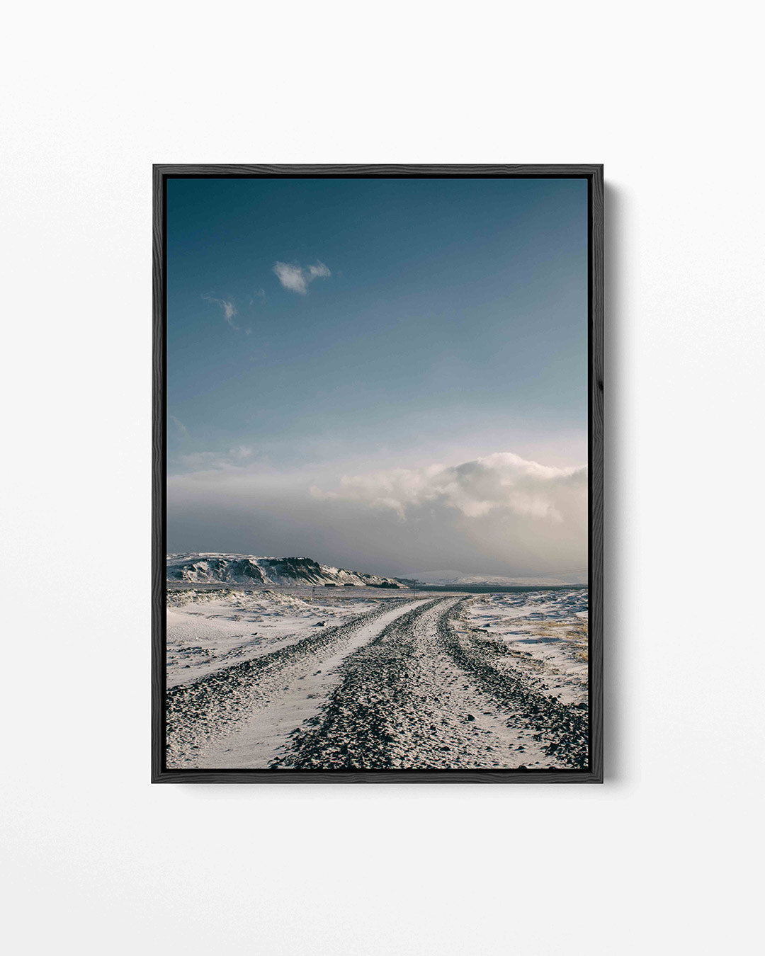 Winterse landschap weg Kunstwerk
