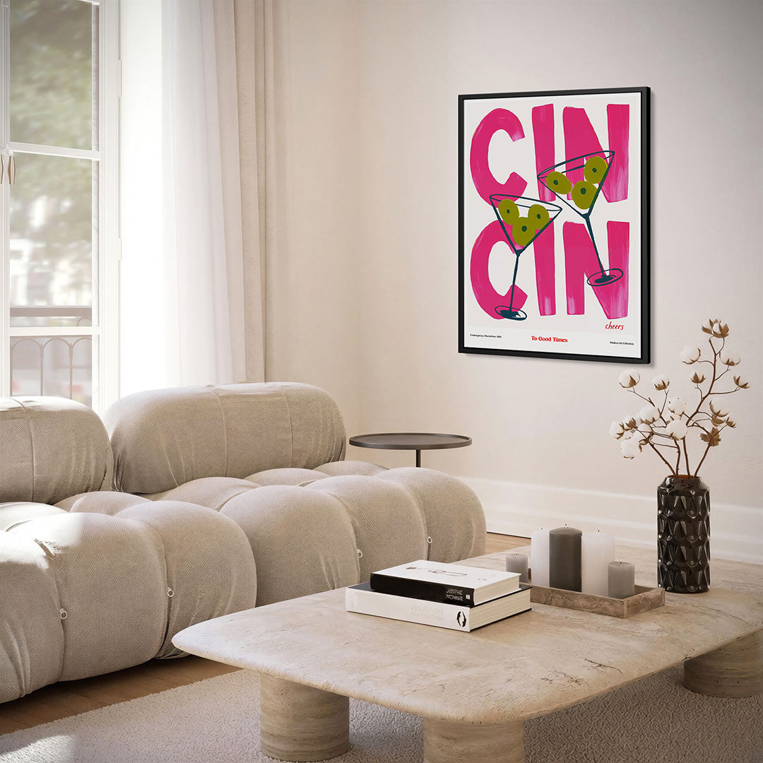 Vrolijke cocktail illustratie Kunstwerk