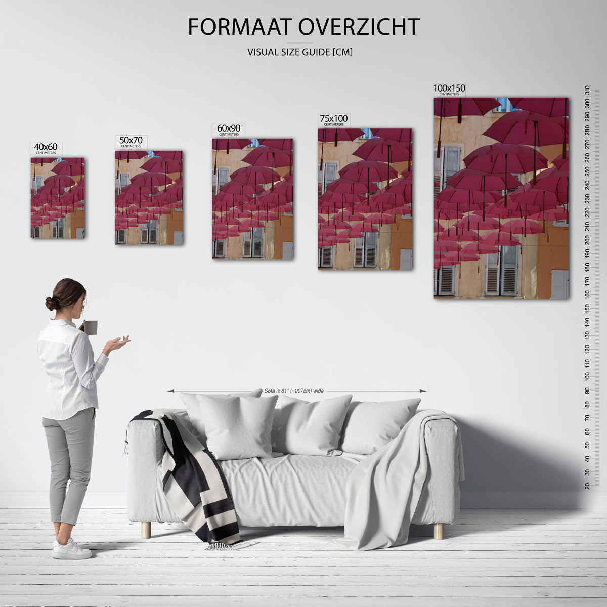 Vliegende paraplu's Kunstwerk