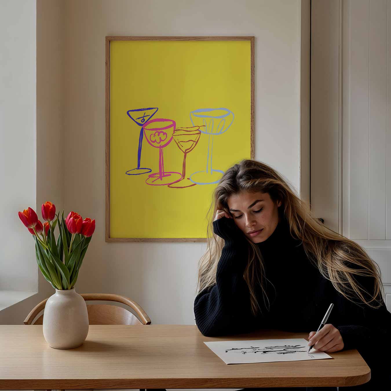 Kleurrijke Cocktailglazen Poster-WallArtistic