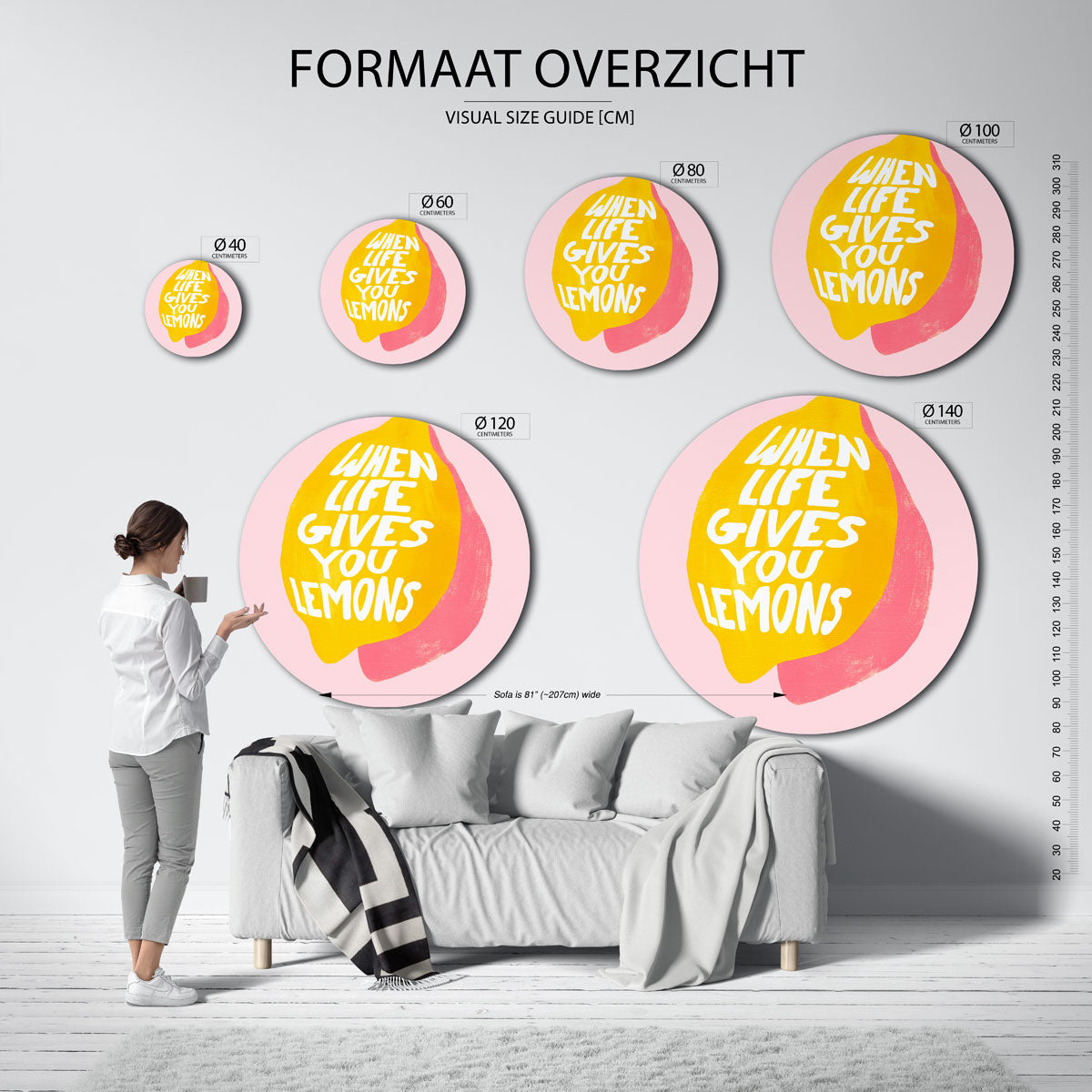 Citroen tekst Muurcirkel