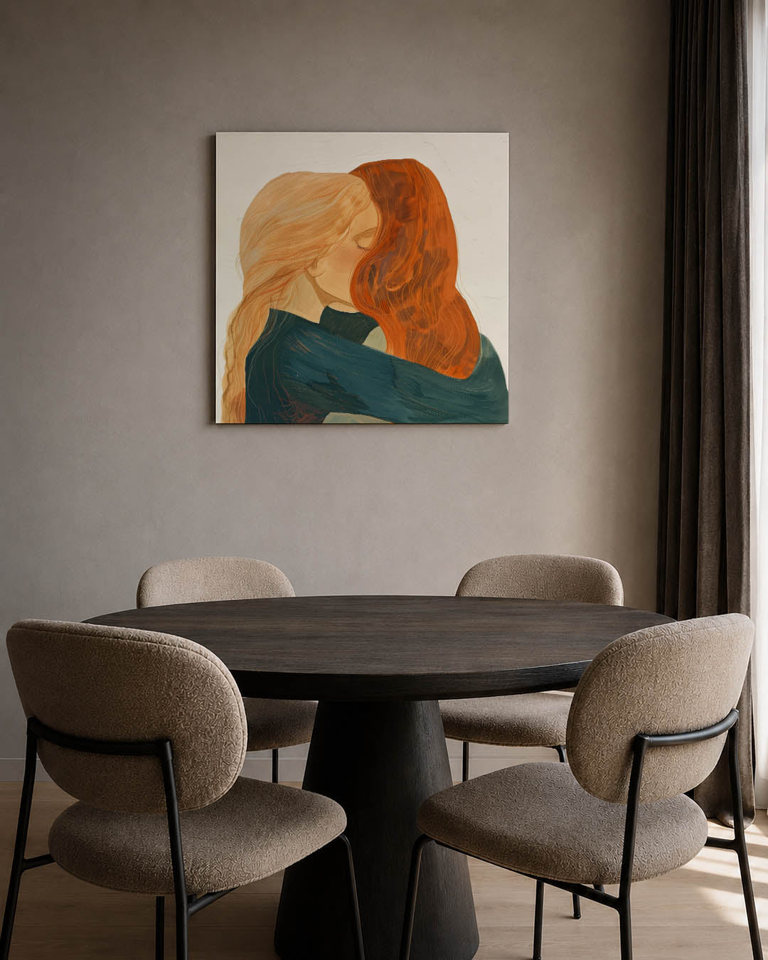 Intieme omhelzing Kunstwerk