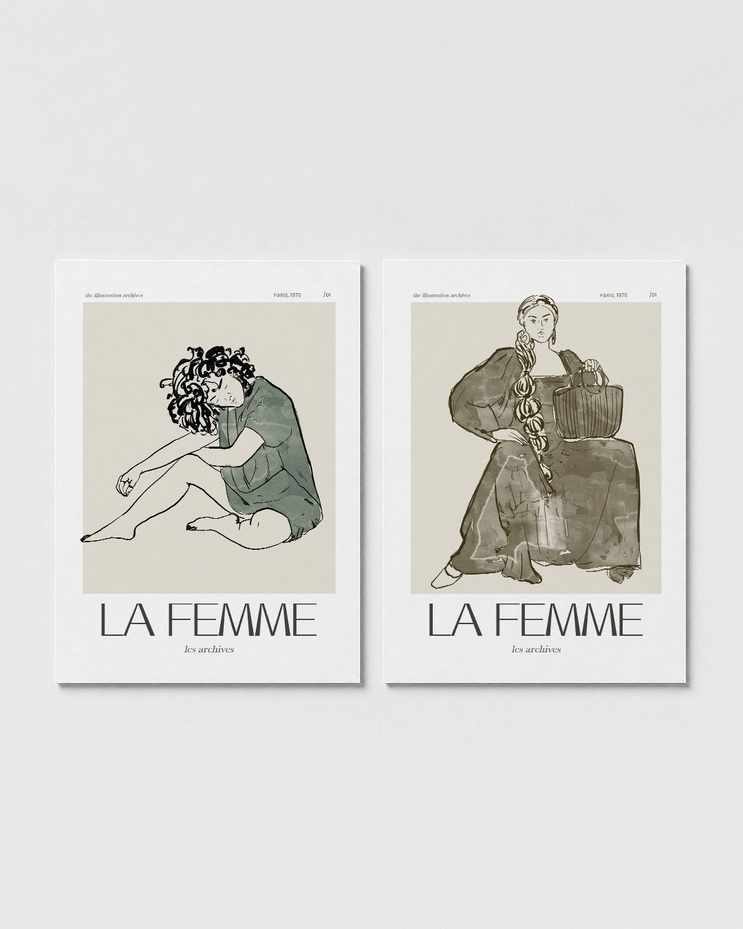 Zittende vrouw Posterset