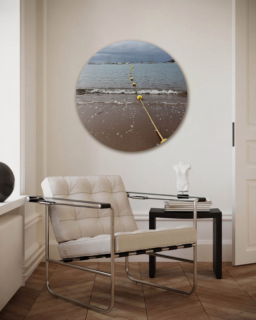 Strand met boeien Muurcirkel
